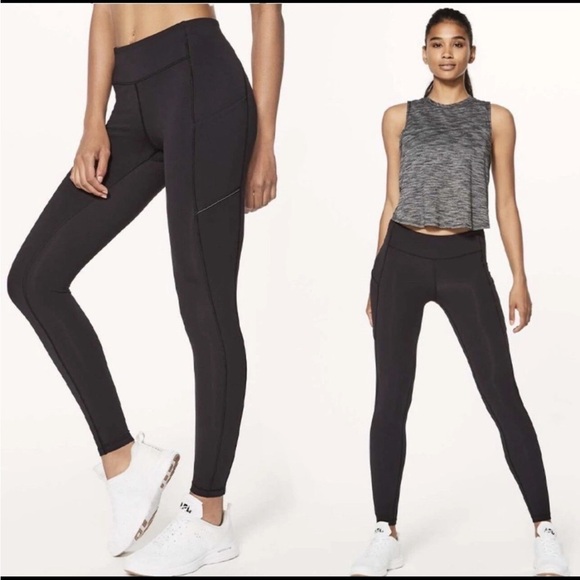 Lululemon Speed Up Reflective Tight Black Size 4 - Picture 1 of 11